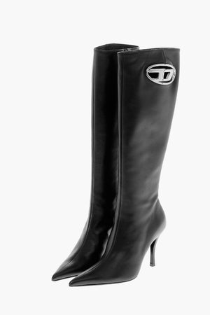 Leather Boots D-VENUS With Cut-Out Logo And 9cm Heel