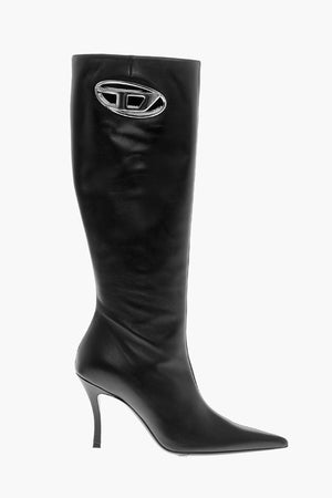 Leather Boots D-VENUS With Cut-Out Logo And 9cm Heel