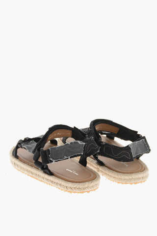 M22 Canvas-Sandalen Mit Klettverschluss Und Kordelsohle
