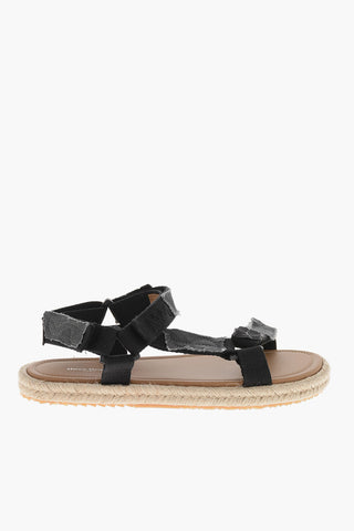 M22 Canvas-Sandalen Mit Klettverschluss Und Kordelsohle