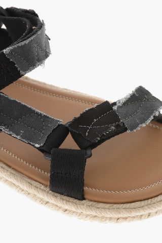 M22 Canvas-Sandalen Mit Klettverschluss Und Kordelsohle