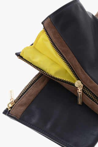 Handschuhe Aus Leder Mit Wildlederdetail Und Seitlichem Reißverschluss