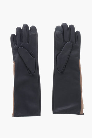 Handschuhe Aus Leder Mit Wildlederdetail Und Seitlichem Reißverschluss