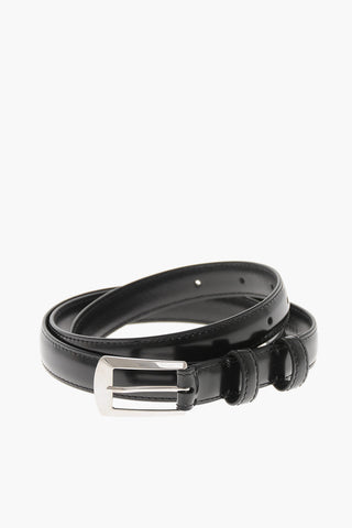 Solid Leather Belt With 20mm Silver Buckle