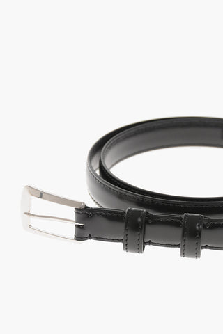 Solid Leather Belt With 20mm Silver Buckle