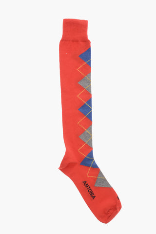 LIMITED EDITION FOR ANTONIA Lange Socken Mit Argyle-Muster