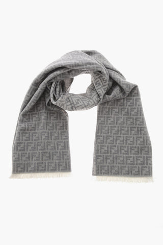 Wool Scarf with All-Over Monogram