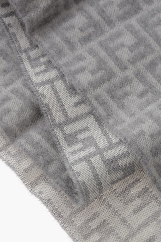 Wool Scarf with All-Over Monogram