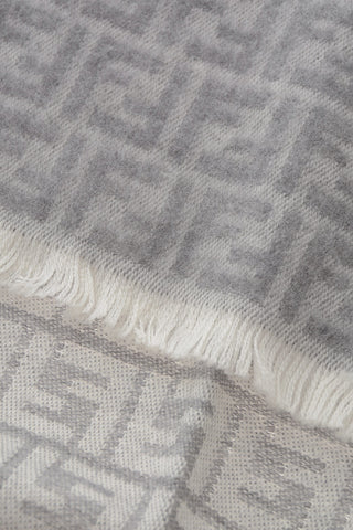 Wool Scarf with All-Over Monogram