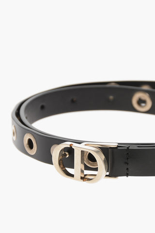 Slim-Fit-Ledergürtel mit Nieten 20 mm