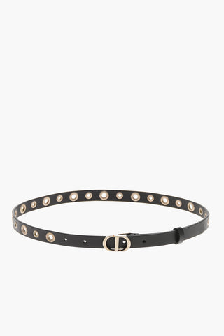 Slim-Fit-Ledergürtel mit Nieten 20 mm