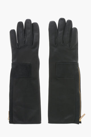 Guanti in Pelle con Zip Laterale