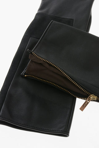 Guanti in Pelle con Zip Laterale