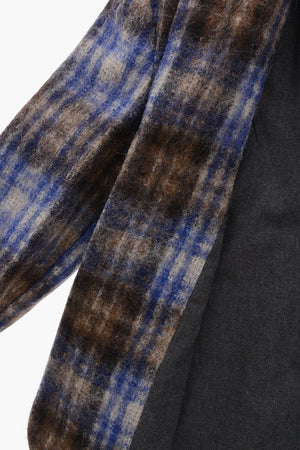 Checked Wool-Blend Coat
