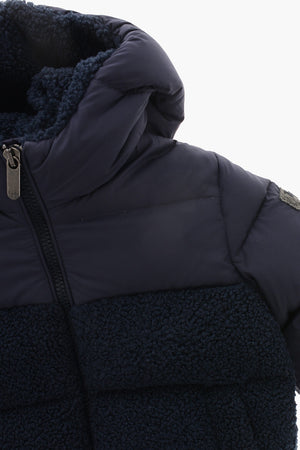 Solid-Color Puffer Jacket With Terry Details