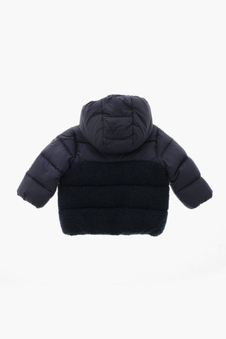 단색 다운 재킷 테리 디테일