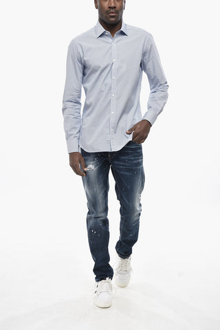 Leichtes Denim-Hemd mit französischem Kragen