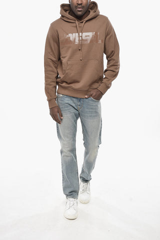 Hoodie Sweatshirt Solid-Color S-GINN with Maxi Logo
