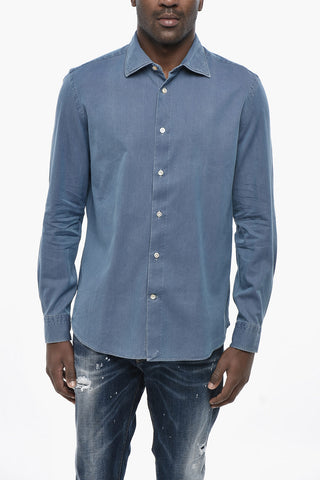 Denim Shirt with French Collar