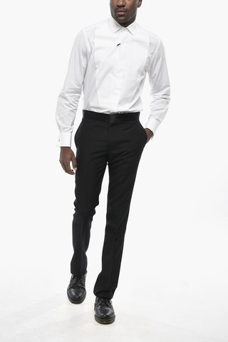 Wool Trousers With Satin Waist Detail