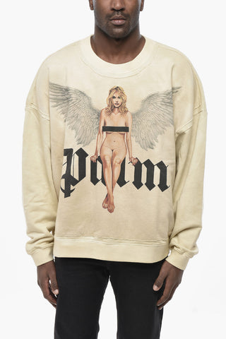 Sweatshirt aus gebürsteter Baumwolle CRYSTAL PIN UP mit Druck