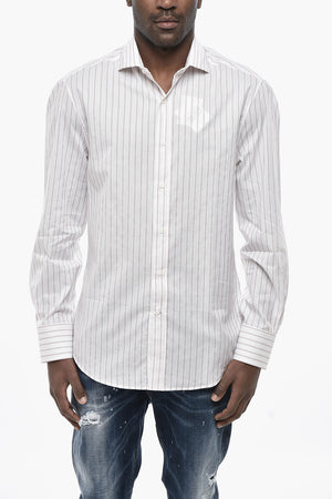 Hairline Cotton Shirt with French Collar