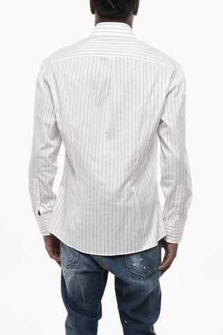 Hairline Cotton Shirt with French Collar