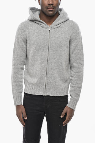 Zip-Up-Pullover CURVED LOGO mit Kapuze