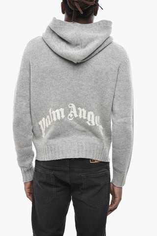 Zip-Up Sweater CURVED LOGO With Hood