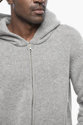 Zip-Up Sweater CURVED LOGO With Hood