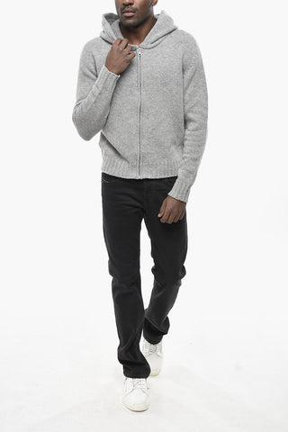 Zip-Up Sweater CURVED LOGO With Hood