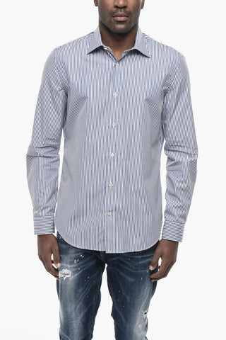 Camicia a Righe Awning Con Collo Francese