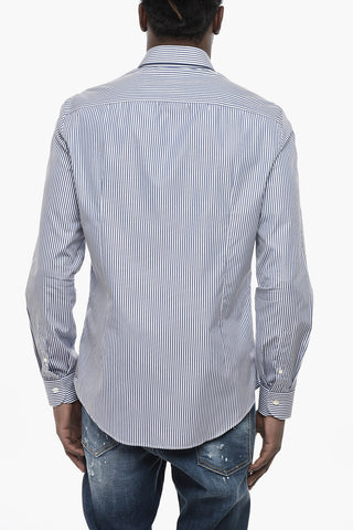 Camicia a Righe Awning Con Collo Francese