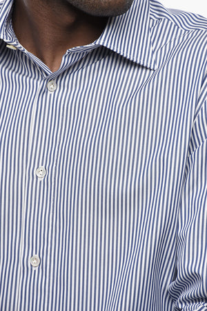 Camicia a Righe Awning Con Collo Francese