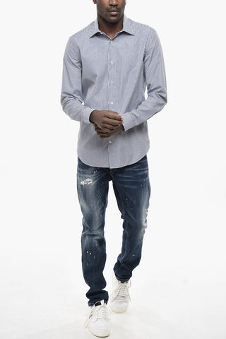 Camicia a Righe Awning Con Collo Francese