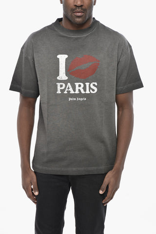 Rundhals-T-Shirt I LOVE PARIS aus Baumwolle