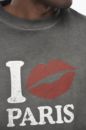 T-Shirt Girocollo I LOVE PARIS in Cotone