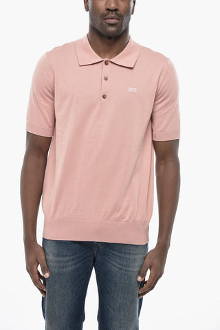 Knit Polo With Applied Logo