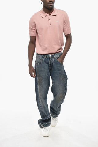 Jeans Mom Fit WORKWEAR con Bottone alla Caviglia 22cm