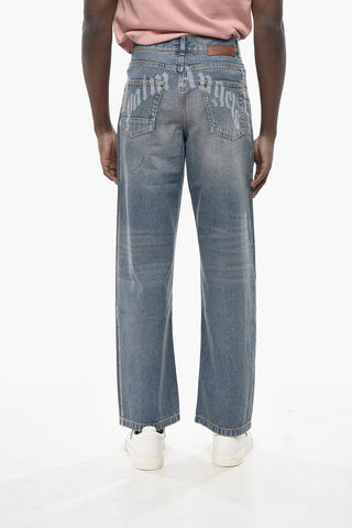 Jeans Straight Fit CURVED LOGO with Raw Hem Detail 26cm
