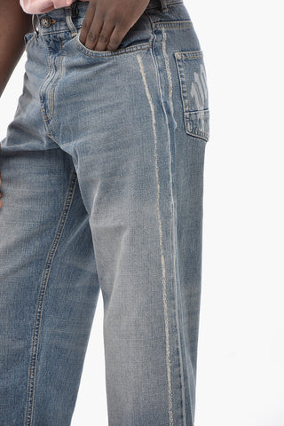 Jeans Straight Fit CURVED LOGO with Raw Hem Detail 26cm