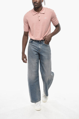 Jeans Straight Fit CURVED LOGO with Raw Hem Detail 26cm