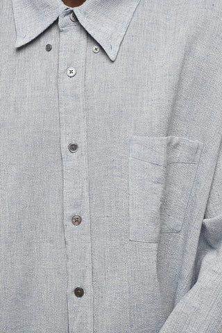 Camicia In Cotone e Lino Button Down
