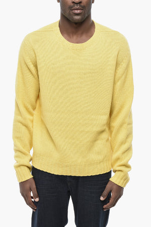 Cashmere Blend Crew Neck Sweater CURVED LOGO