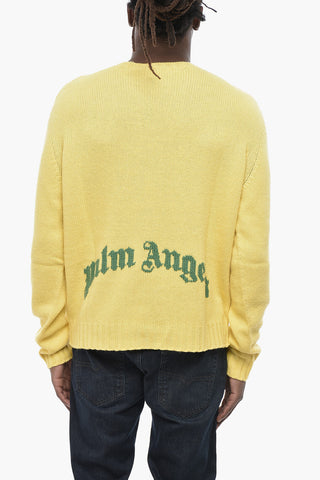 Maglia Girocollo CURVED LOGO in Misto Cashmere