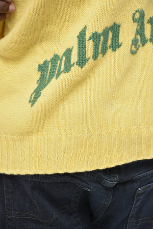 Cashmere Blend Crew Neck Sweater CURVED LOGO