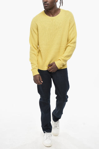 Maglia Girocollo CURVED LOGO in Misto Cashmere