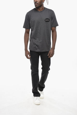 Rundhals-T-Shirt T-JUST-SMALL aus Baumwolle mit Frottee-Logo