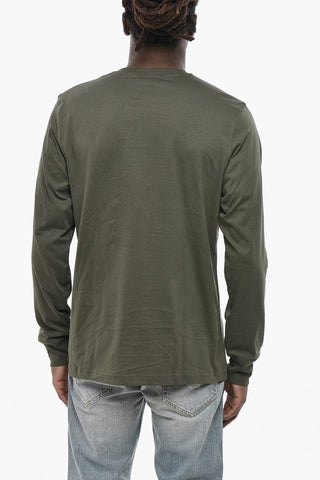 Long-Sleeve Crew Neck T-Shirt T-JUST-LS-SITUATION with Printed Logo