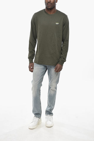 Long-Sleeve Crew Neck T-Shirt T-JUST-LS-SITUATION with Printed Logo